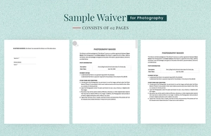 Sample Waiver for Photography Template