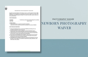 Newborn Photography Waiver Template