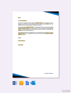 Partnership Dissolution Letter