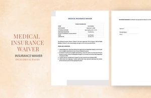 Medical Insurance Waiver Template