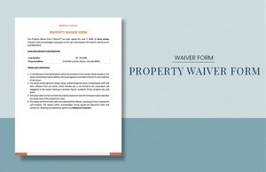 Property Waiver Form Template
