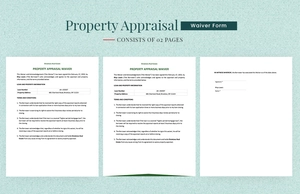 Property Appraisal Waiver Form Template