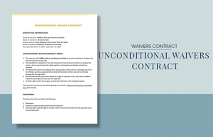 Unconditional Waivers Contract Template