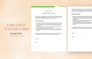 Employee Waiver Form Template