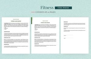 Fitness Class Waiver Template