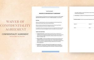 Waiver Of Confidentiality Agreement Template