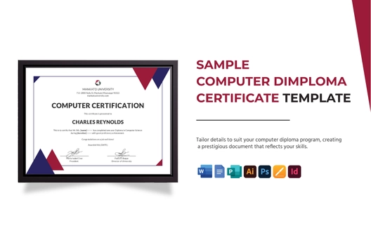 Sample Computer Diploma Certificate Template