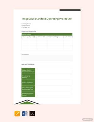 Help Desk Standard Operating Procedure Template