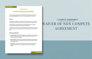 Waiver of Non Compete Agreement Template