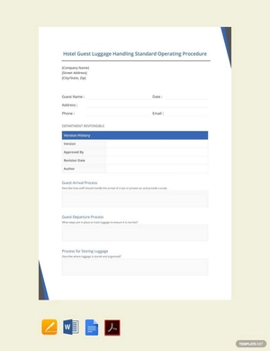 Hotel Guest Luggage Handling Standard Operating Procedure Template
