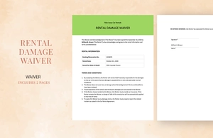 Rental Damage Waiver Template