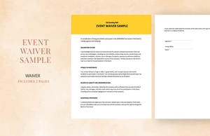 Event Waiver Sample Template
