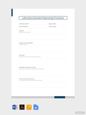 Laboratory Standard Operating Procedure Template Laboratory Standard Operating Procedure Template