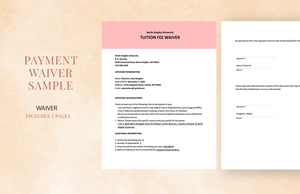 Payment Waiver Sample Template