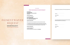 Payment Waiver Request Template