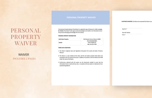 Personal Property Waiver Template
