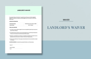 Landlord's Waiver Template