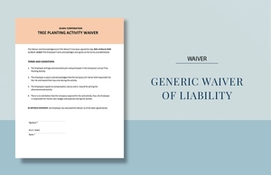 Generic Waiver of Liability Template