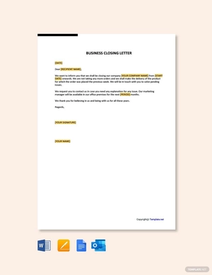 Business Closing Letter Business Closing Letter