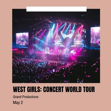 Free Concert Tour Linkedin Post Template to Edit Online