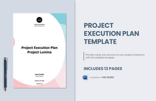 Project Execution Plan Template