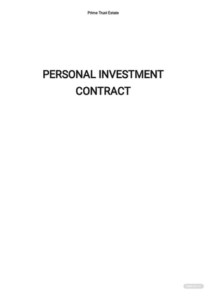 Sample Personal Investment Contract Template