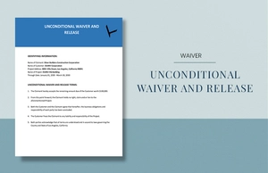 Unconditional Waiver Release Form Template