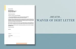 Waiver of Debt Letter