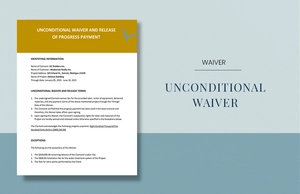 Sample Unconditional Waiver Template