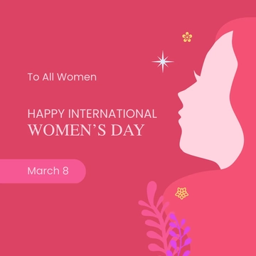 Free Happy International women's day Linkedin Post Template to Edit Online
