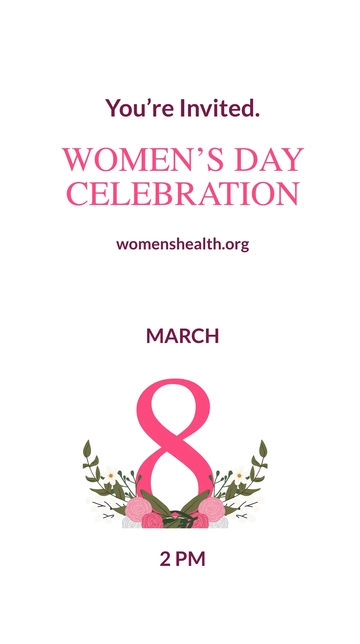 Free Women's Day Event Whatsapp Post Template to Edit Online