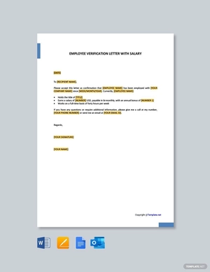 Employment Verification Letter With Salary