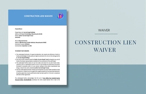 Lien Waiver Example Template