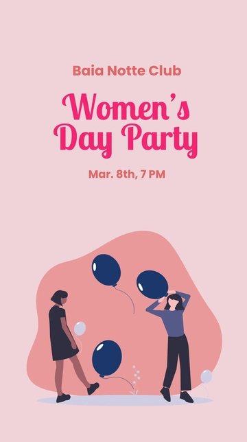 Free Women's Day Party Whatsapp Post Template to Edit Online