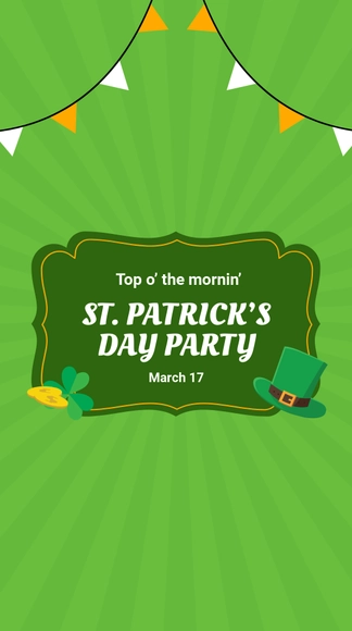 Free St. Patricks Day Party Whatsapp Post Template to Edit Online