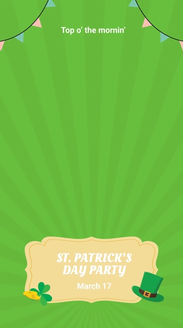 Free St. Patricks Day Party Snapchat Geofilter Template to Edit Online