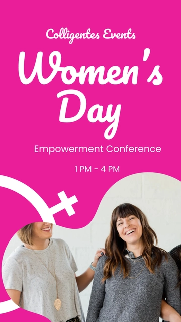 Free Women's Day Conference Whatsapp Post Template to Edit Online