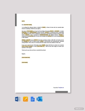 Character Reference Letter for Adoption