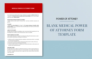 Blank Medical Power of Attorney Form Template