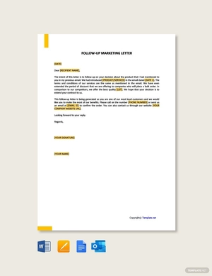 Follow Up Marketing Letter