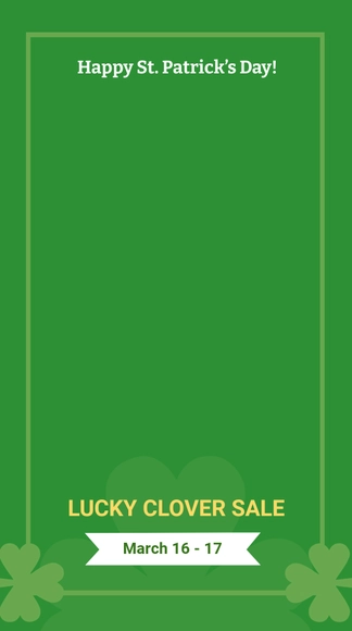 Free St. Patricks Day Sale Snapchat Geofilter Template to Edit Online
