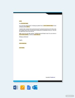 Goodbye Letter Examples When Leaving a Job Goodbye Letter Examples When Leaving a Job