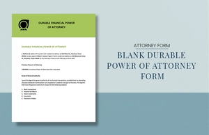 Blank Durable Power of Attorney Form Template