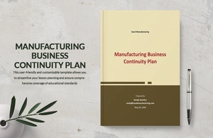 Manufacturing Business Continuity Plan Template