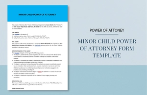Minor Child Power of Attorney Form Template