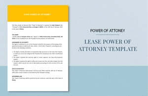 Lease Power of Attorney Template