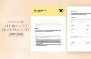 Power of Attorney to Lease Property Template