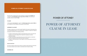 Power of Attorney Clause in Lease Template