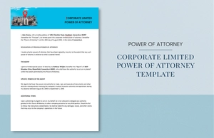 Corporate Limited Power of Attorney Template