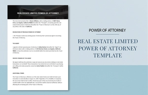 Real Estate Limited Power of Attorney Template